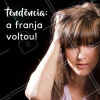 Sim, a franja voltou! Essa será uma das tendências de 2018 e é uma opção perfeita pra quem enjoou do mesmo corte de sempre. A franja pode ser usada mais curta ou mais longa, dependendo do mais ideal para o seu formato de rosto e estilo! Se joga na franja 😍 #franja #ahazou #cabelo #tendenciacabelo #cortedecabelo