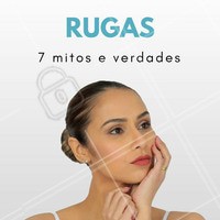 1 - "Botox é a solução pra qualquer tipo de ruga." MITO! Apesar da toxina botulínica funcionar muito bem em alguns casos, existem outros tratamentos de rugas como preenchimento com ácido hialurônico. 2 - "Dormir de lado é a melhor posição para evitar rugas." MITO! Os vincos do tecido da fronha podem causar marcas no rosto, por isso o melhor jeito é dormir de barriga pra cima. 3 - "Pés de galinha podem ser hereditários". VERDADE! Esse fator pode sim ser genético. 4 - "Beber pouca água pode causar rugas". VERDADE! Falta de hidratação causa danos a pele. 5 - "Máscaras faciais não servem pra rugas". MITO! Existem várias mascaras que auxiliam no tratamento de rugas. 6 - "Creme antirugas amenizam a aparência". VERDADE! Além de ajudar na diminuição das rugas, ajuda na prevenção de novas. 7 - "Filtro solar trata as rugas". MITO! O protetor solar retarda o surgimento de futuras rugas e é um aliado perfeito no tratamento delas, mas não resolve sozinho! #Rugas #Ahazou #Cuidadoscomapele #Esteticafacial