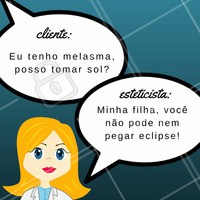 Se você tem melasma, jamais exponha a pele ao sol sem proteção! A proteção mais ideal é o protetor solar com cor, pois é o único capaz de proteger contra todas as radiações. Além disso, existem bloqueadores físicos como chapéu ou boné e antioxidantes orais que intensificam a proteção solar! Proteja sua pele e cuide da sua saúde. #melasma #ahazou #esteticafacial