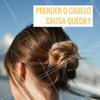 Verdade! 😓 Prender o cabelo com muita força, puxando muito em um rabo de cavalo por exemplo, pode enfraquecer os fios e formar áreas calvas! Outros erros que você deve ficar atenta: prender o cabelo molhado, dormir de cabelo preso e prender com elástico de borracha. #cabelo #cuidadoscomocabelo #ahazou