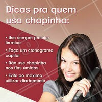 Adora usar chapinha pra alisar o cabelo? Fica de olho nessas dicas pra não prejudicar os fios! 😉 #cabelo #ahazou #chapinha #alisamento
