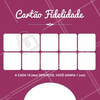 A cada 10 serviços, 1 será grátis! Venha agendar o seu horário! #ahazou #beleza #promoção