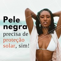 Naturalmente, a pele negra possui um fator de proteção solar, que a torna mais resistente à exposição ao sol. Porém, essa característica pode contribuir para o surgimento de manchas e hiperpigmentação! Todos os tipos de pele devem usar e abusar do protetor solar ;) #protetorsolar #ahazou #pelenegra #esteticafacial