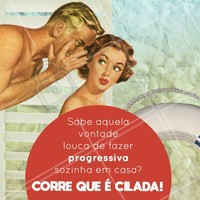 Quem nunca caiu nessa cilada? 😳 Venha pro salão e faça uma progressiva linda, saudável e segura com um profissional de confiança! Agende seu horário ☎ #progressiva #ahazou #cabelo