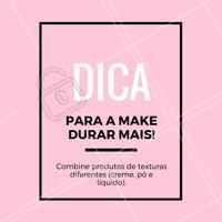 Esse é um truque muito usado para fazer a make durar a noite toda! Para melhores resultados, aplique sempre na ordem: líquido, creme e pó por último. #maquiagem #makeup #ahazou #dicasdemaquiagem