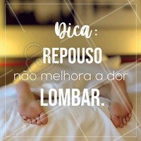 Você sabia? O repouso prolongado era indicado em casos de dores nas costas, mas isso mudou. Pesquisas provam que repouso em excesso não ajuda a melhorar a dor, podendo até ser mais prejudicial. O ideal é manter-se em movimento e ter repousos intercalados! Claro que tudo com o acompanhamento de um fisioterapeuta. #fisioterapia #lombar #ahazou #dornascostas #costas