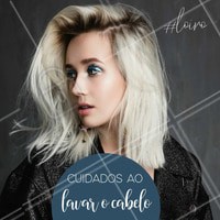 Para a lavagem, escolha um shampoo e um condicionador que estejam de acordo com a necessidade do cabelo. Se ele estiver ressecado, use um hidratante, se estiver quebradiço, use um reconstrutor. É importante utilizar produtos especiais para cabelos coloridos.
Não lave as madeixas com água quente em hipótese alguma! A alta temperatura da água pode prejudicar (e muito!) os fios.
#loiros #dica #ahazou #cuidadoscomocabelo #cabelo