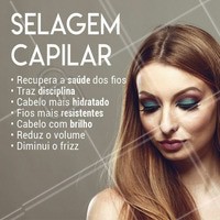 A selagem capilar é incrível pra quem quer fios mais disciplinados, hidratados e com brilho e maciez! Atua de dentro para fora do fio e traz resultados visíveis pro seu cabelo. Agende já seu horário! #selagemcapilar #ahazou #cabelo #selagem #salaodebeleza