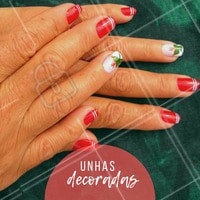 Faça a sua unha decorada! Agende o seu horário. #unhas #ahazou #manicure #decorada #horario