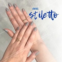 A moda das unhas stiletto continua! Uma boa opção é fazer a versão um pouco menor para deixar a unha delicada. #manicure #ahazou #stiletto #unhas #moda