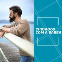 Manter a barba farta e cheia requer cuidados. Você deve usar cremes hidratantes específicos e aparar sempre para o formato se manter. #barbearia #ahazou #dicas #homens #barba