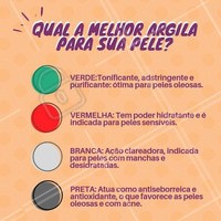 O poder das argilas tem se tornado cada vez mais popular no cuidado com a pele! Confira na imagem qual argila é perfeita para seu tipo de pele e qual problema ela resolve. #esteticafacial #ahazou #estetica #argila #mascaradeargila
