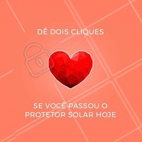 Se não passou, passe já! E já passou, repasse. Protetor sol sempre! #esteticafacial #ahazou #protetorsolar #pele #rosto