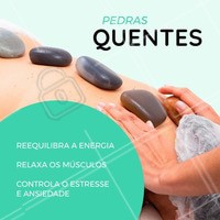 A massagem com pedras quentes é muito indicada em casos de estresse, dores musculares e circulação! Agende seu horário. #massagem #ahazou #massoterapia #Pedrasquentes