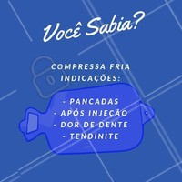 Olha só os benefícios de utilizar a compressa fria: diminui fluxo sanguíneo do local, inchaço e inflamação. #compressafria #ahazou #fisioterapia