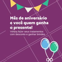 Estamos celebrando o nosso aniversário, e nossa cliente é o nosso maior presente. Aproveite esse mês para fazer seus tratamentos com desconto e ganhar brindes. #aniversario #ahazou #esteticacorporal #clinica #esteticista