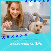 Atendimento 24h para cuidar do seu pet até em momentos de emergência. 🚨 Anote nosso contato: (xx) xxxx-xxxx #veterinario #petshop #ahazou #animal #pet #cachorro #gato #ahazoupet