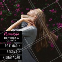 Aproveite! Promoção válida de terça a quinta, precinhos especiais que você não pode perder. Agende já seu horário conosco! #salao #ahazou #cabelo #beleza #escova #hidrataçao #manicure #pedicure #cabeloahazou