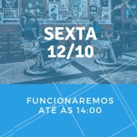 Atenção pessoal! Vamos abrir na sexta, dia 12 de outubro com horário especial. #barbearia #feriado #ahazou #horario #agendamento
