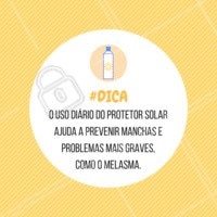 Sempre bom lembrar! #protetorsolar #cuidadoscomapele #ahazouestetica #esteticafacial #melasma #dicadepele