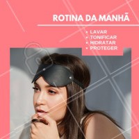 Meninas, dica para cuidar da pele logo de manhã! O ideal é fazer essa rotina todos os dias, usando os produtos adequados pro seu tipo de pele: oleosa, mista, seca, normal, com acne, manchas etc. E não esquecer nunca do protetor solar, hein? 😉 #cuidadoscomapele #ahazou #esteticafacial #pele #skincare #estetica
