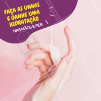 Além das unhas feitas, uma pele hidratada é fundamental. Venha fazer as unhas e ganhe uma hidratação nas mãos e nos pés. Pele macia, hidratada, e sedosa. Agende já o seu horário! #unhas #hidratacao #ahazou #manicure #pedicure