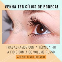 Cílios longos e maravilhosos todo dia é possível com a técnica de alongamento! Venha fazer a sua. #cilios #ahazou #alongamento #fioafio #volumerusso #ahazoucilios #mulher