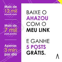 Baixe o Ahazou com o meu link e não perca a oportunidade de conquistar mais clientes por meio das redes sociais 😄