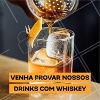 Gosta de Whiskey? Então venha para cá provar nossos drinks especiais! #gastronomia #ahazou #drinks #bar #whiskey #ahazoutaste #noite
