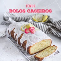 Experimente os nossos deliciosos bolos caseiros. #gastronomia #ahazou #bolos #bolocaseiro #ahazoutaste #doces #confeitaria
