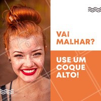 O suor faz muito mal ao cabelo! Ele é composto por cloreto de sódio que danifica os fios, tirando o brilho e causando frizz. Cuidado principalmente com as pontas, que são mais frágeis! Por isso a dica é treinar com um coque bem alto. #cabelo #ahazou #coque #cuidadoscomocabelo