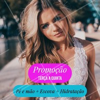 Aproveite! Promoção válida de terça a quinta, precinhos especiais que você não pode perder. Agende já seu horário conosco! #salao #ahazou #cabelo #beleza #escova #hidrataçao #manicure #pedicure #ahazoucabelo
