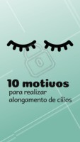 "1- Diga adeus ao rímel
2- Cílios postiços nunca mais
3- Realce sua beleza natural
4- Economize tempo no dia a dia
5- Deixe sua autoestima nas nuvens
6- Acorde pronta todos os dias
7- Dê uma levantada no seu olhar
8- Disfarça imperfeições e falhas
9- Valorize ainda mais a maquiagem
10- Prepare-se para os elogios Está esperando o que para agendar seu horário? #cilios #alongamentodecilios #ahazouapp #beleza #mulheres"