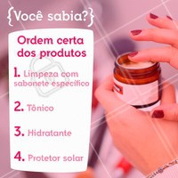 Essa é a ordem correta de aplicar os produtos na rotina! Comenta aqui se você faz certinho. #esteticafacial #ahazou #estetica #cuidadoscomapele