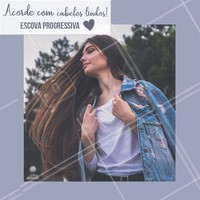 Aposte na escova progressiva e acorde com cabelos sempre lindos! 💇 #cabelo #progressiva #ahazoucabelo #escovaprogressiva