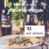 A sua massa, do seu jeito! Venham experimentar! #massas #food #ahazouapp #gastronomia