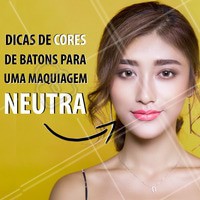 Para qualquer maquiagem ficar perfeita, não pode faltar o batom! Para uma maquiagem mais neutra, os diferentes tons de nude e o gloss incolor são os que mais se destacam, deixando os lábios mais apagadinhos para que a produção fique bem natural ou para que os detalhes dos olhos ganhem mais destaque. Mas você também pode apostar em tons mais marcantes. O marrom e o marsala, por exemplo, são ótimas opções para que a boca fique mais evidente sem que a composição neutra da make seja comprometida. #make #maquiagem #makeup #ahazouapp #dicas #batom #cores
