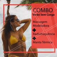 Deixe a canga de lado nesse Verão! Aproveite esse combo especial para reduzir medidas e acabar com a gordurinha localizada. #verao #estetica #ahazou #esteticacorporal #massagemmodeladora #radiofrequencia #mantatermi