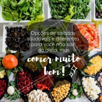 Quem disse que saudável não é gostoso? Venha provar as nossas saladas e se apaixonar! #salada #saudavel #healthyfood #ahazouapp #comidasaudavel #dieta