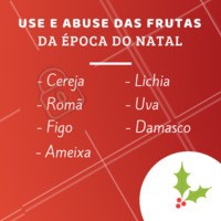 Deixe seu natal mais bonito, colorido e saudável!
Saboreie as mais deliciosas frutas da estação!
#natal #dica #ahazou #frutas #saude