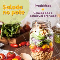 Salada no pote além de novidade é algo prático e saudável. Já reservou o seu potinho de hoje?
#saladadepote #ahazougastronomia #saude