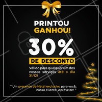 Neste natal nosso presente é pra você!
Tire um print desse post, apresente, e ganhe na hora 30% DE DESCONTO em qualquer um dos nossos serviços !
#ahazou #campanhanatalahz #natal #promocao #anonovo