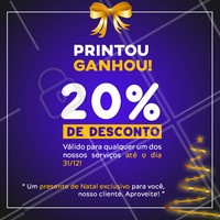 Neste natal nosso presente é pra você!
Tire um print desse post, apresente, e ganhe na hora 20% DE DESCONTO em qualquer um dos nossos serviços !
#ahazou #campanhanatalahz #natal #promocao #anonovo
