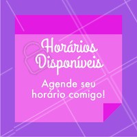 Aproveite! Estou com horários disponíveis, que tal agendar o seu? ⏰ #beleza #ahazou #horario
