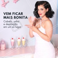 Aqui você fica ainda mais linda, faça cabelo, unha e depilação em um só lugar! #beleza #cabelo #unha #depilacao #ahazou