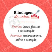 Já conhece o procedimento de blindagem? Ele favorece o crescimento natural das unhas, evita que elas quebrem e ainda permite que o esmalte dure por muito mais tempo.
#unhas #ahazou#manicure #pedicure #blindagem