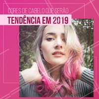1. Ruivo: esse tom já tem feito sucesso no fim desse ano, mas 2019 vai bombar!
2. Loiro dourado: o tom mais quente vai bombar no verão 2019
3. Fios coloridos: rosa, azul, verde.. aproveite para ousar!
4. Castanho iluminado: para quem não quer ousar tanto, a tendência ""morena iluminada"" continua de pé para 2019!
#tendencia2019 #ahazou #verao #cabelo #cabeleireiro