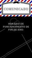 Atenção aos nossos horários de funcionamento nesse fim de ano! Aproveite para marcar seu horário e não fique para trás. #barbearia #ahazou #barba #fimdeano