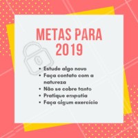 Que tal testar essas metas em 2019? ✨❤️️ #metas #2019 #ahazou #anonovo