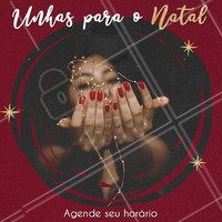 Natal é época de arrasar com unhas maravilhosas e temáticas! Corre pra agendar seu horário, a agenda de Dezembro está quase sem vagas! #manicure #ahazou #Unhas #natal